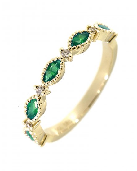 MARQUISE COLORED STONE DIAMOND BAND (TR2776)